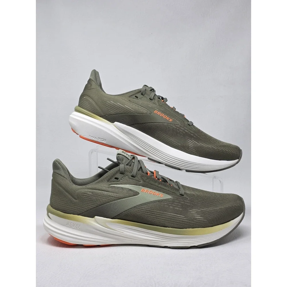 Brooks Men's Sz 10 Running Revel 8 Lace Up Sneakers Green 1104681D380 New